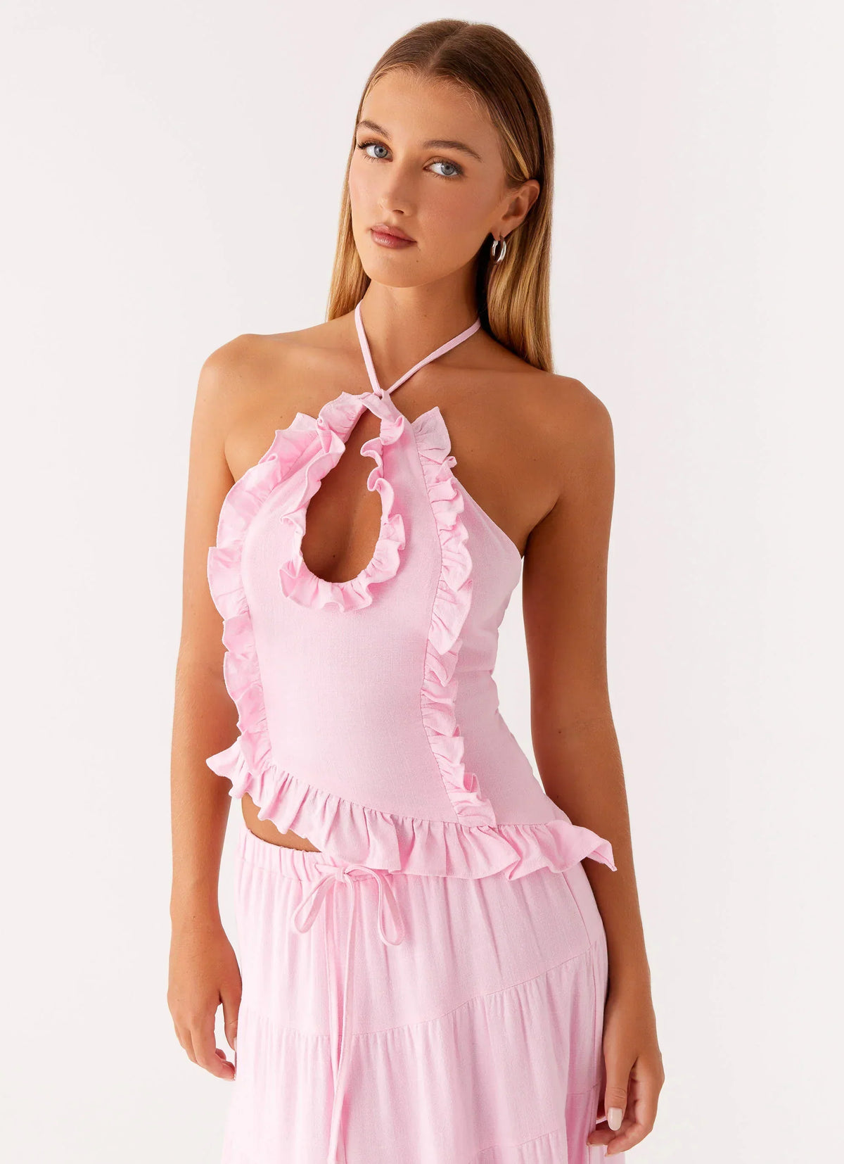 Mariella Linen Top - Pink