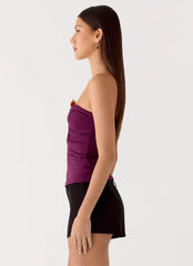 Hari Strapless Top - Plum