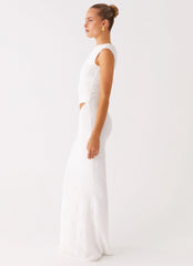 Galantis One Shoulder Maxi Dress - White
