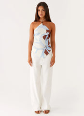Julissa Halter Top - Bloom Wave Print