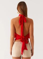 Willow Chiffon Top - Red