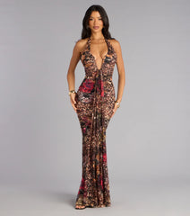 Aubrey Lace Halter Mermaid Formal Dress