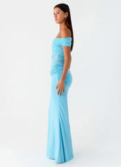 Either Way Maxi Dress - Turquoise Blue