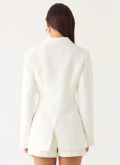 Culver Cinched Blazer - White