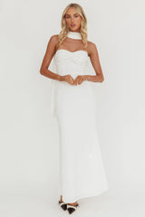 Of The Night Twist Bust Maxi Dress White