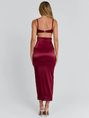 Hollie Midi Dress Burgundy