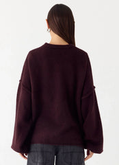 Jack Oversized Knit Sweater - Plum