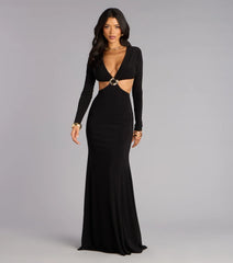 Zoe Long Sleeve Cutout Mermaid Formal Dress