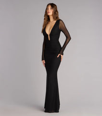 Eileen Mesh Long Sleeve Mermaid Formal Dress