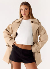 Jackie Mini Trench Coat - Tan