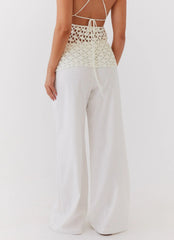 Fresh Face Linen Pants - White