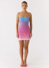 Step Closer Sequin Knit Mini Dress - Disco Ombre