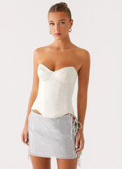 Radar Satin Corset - Ivory