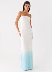 Soft Spoken Knit Maxi Dress - Blue Ombre