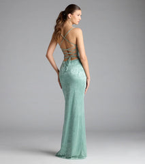 Kehlani Formal Floral Lace Slit Mermaid Dress