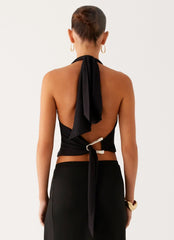 Fade Out Hardwear Halter Top - Black