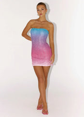 Step Closer Sequin Knit Mini Dress - Disco Ombre