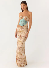 React Strapless Maxi Dress - Desert Blur