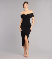 Karol Off-The-Shoulder Midi Formal Dress