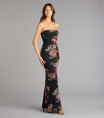 Midnight Romance Floral Mesh Maxi Dress