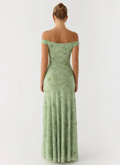 Wasting Time Maxi Dress - Blurred Lime