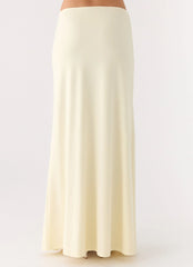 Like A Flower Maxi Skirt - Lemon Yellow