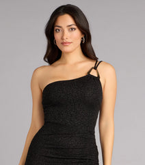 Margot Glitter One Shoulder Mermaid Formal Dress