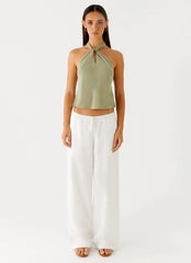 Maddox Scarf Top - Sage