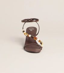 Vacation Glow Beaded Stiletto Heel Sandals
