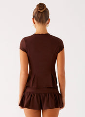 Landon Mini Skort - Chocolate