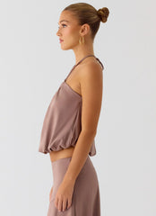 Jisoo Halter Top - Desert Taupe