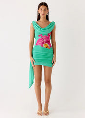 Good Fortune Mini Dress - Jungle Bloom
