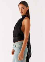 Willow Chiffon Top - Black