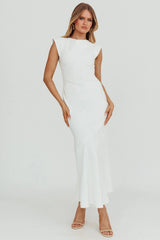 Maysa Cowl Back Maxi Dress Off White