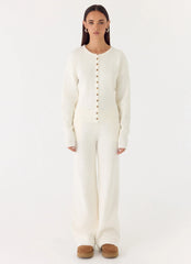 Harrison Low Rise Knit Pants - Ivory