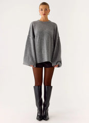 Jack Oversized Knit Sweater - Grey